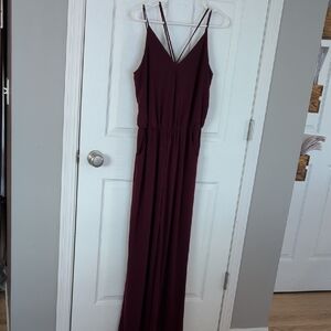 Gilli Burgundy Pantsuit with Strappy Back